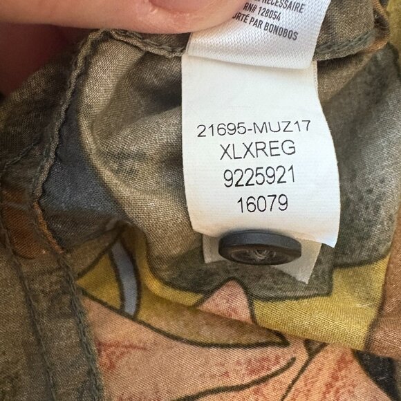 Bonobos XL Slim Fit Riviera Floral Stretch Cotton Poplin Short Sleeve Button-Up - Picture 12 of 14